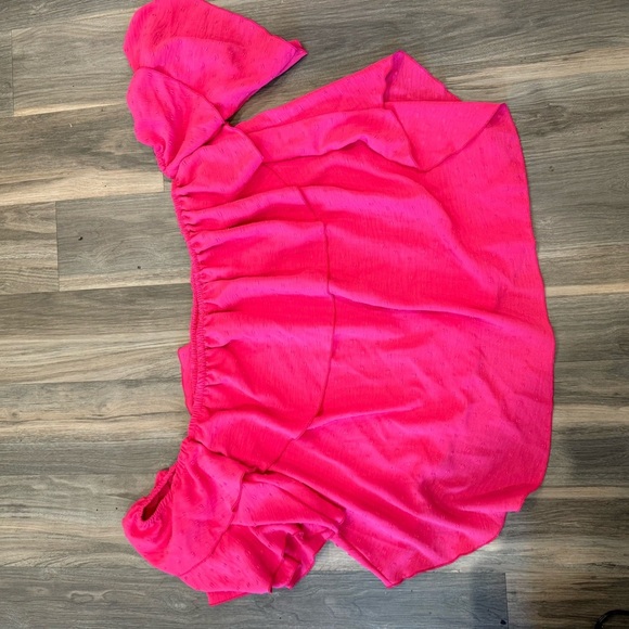 SHEIN Vibrant Pink Off The Shoulder Top - Picture 5 of 7